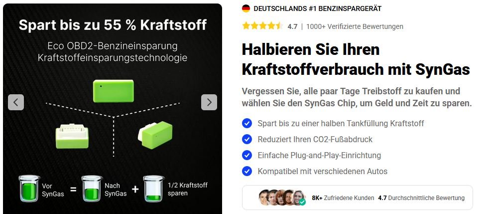Syngas Stecker Erfahrungen - OBD Fuel Saver Testberichte, Kaufen, echt oder Fake?